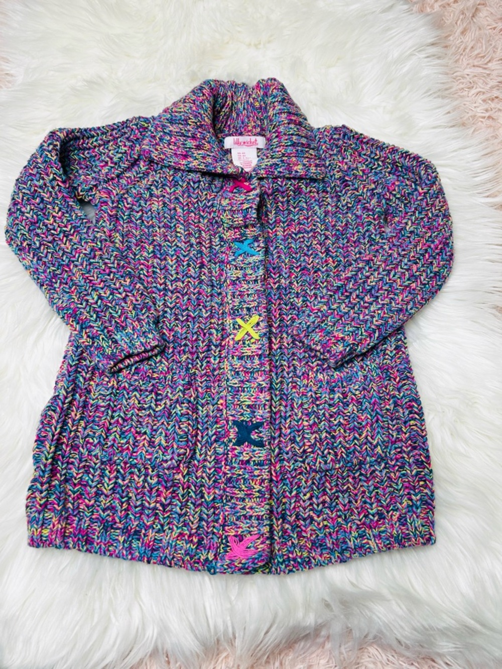 Lilly Wicket Multicolor Knit Kids Cardigan Sweater